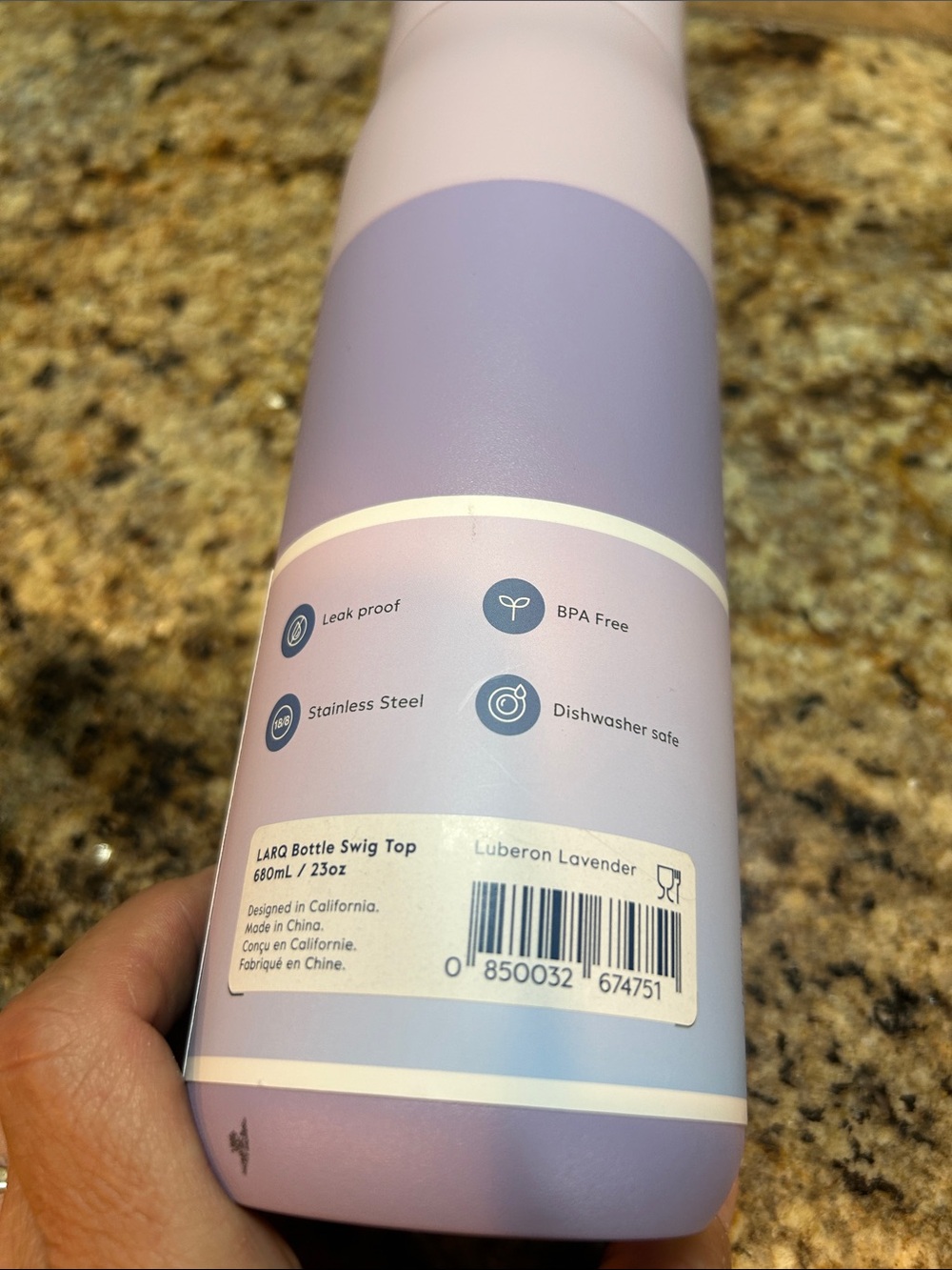 LARQ Bottle Swig Top in Luberon Lavender with a clip-and-go handle/filter New - Picture 6 of 7